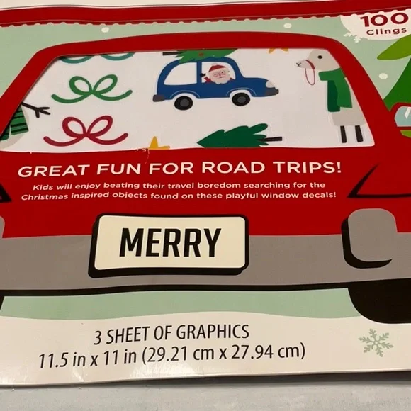 Holiday Time Window Car Clings 100 Adherible Clings - Picture 4 of 4